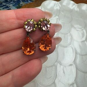 Sorrelli Elegant Coral and Pink Drop Earrings